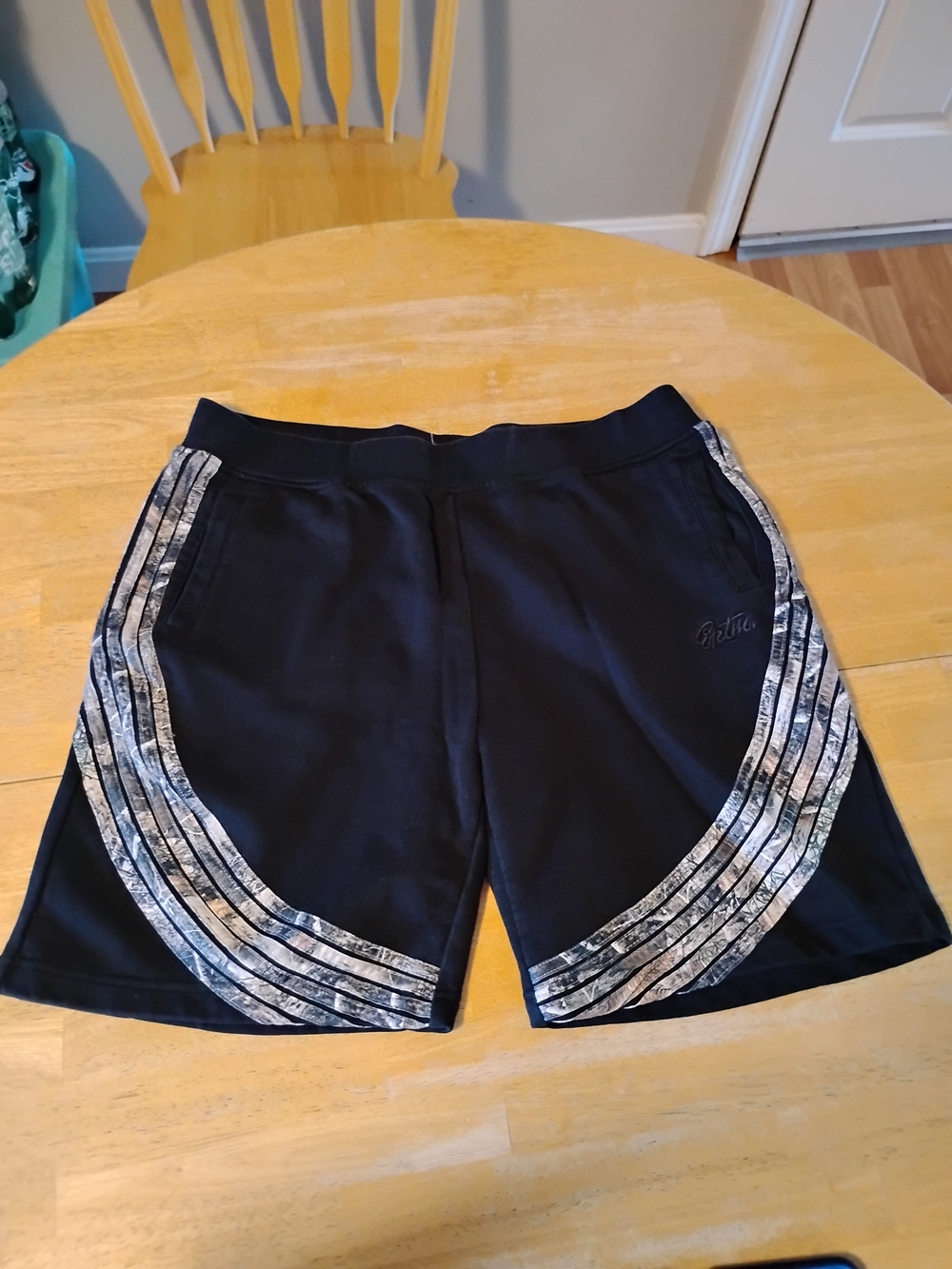 Men's Or Women's EPTM Black Athletic Shorts with Silver Accent Stripes